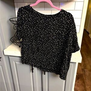Women's Black and White Star Dot Top, by Bongo